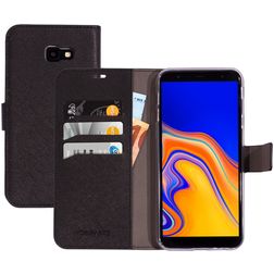 Mobiparts Saffiano Wallet Samsung Galaxy J4 Plus Plånboksfodral med sedelfack - Svart