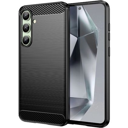 Mobigear Brushed Slim Samsung Galaxy S24 FE TPU flexível Capa traseira - Preto