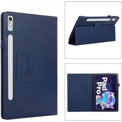 Mobigear Classic Lenovo Tab P11 Pro Gen 2 Lompakkokotelo + Kynänpidike - Tummansininen