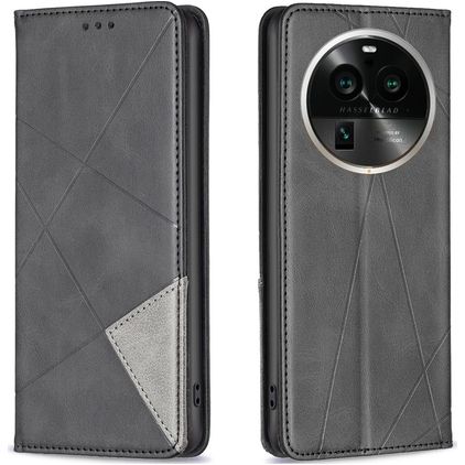 Mobigear Rhombus Slim OPPO Find X6 Pro Lompakkokotelo - Musta