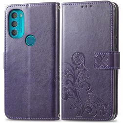 Mobigear Clover Motorola Moto G71 5G Etui z klapką typu portfel - Fioletowy
