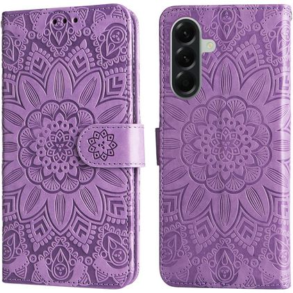 Mobigear Sunflower Samsung Galaxy A57 Cover a libro portafoglio - Viola