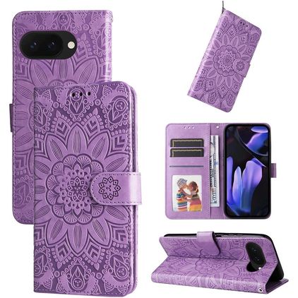 Mobigear Sunflower Google Pixel 9a Capa livro Carteira - Roxo