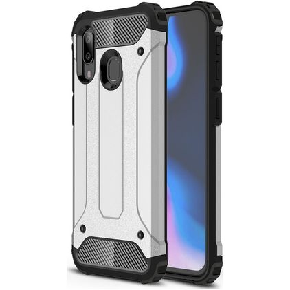 Mobigear Outdoor Samsung Galaxy A40 Funda Plástico rígido Carcasa Antigolpes - Plateado