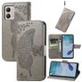 Mobigear Butterfly Motorola Moto E13 Funda tipo libro Cartera - Gris