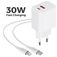 Mobiparts Wall Charger Dual USB / USB-C USB-C 1 Meter Power Delivery 30W 3A - White