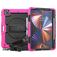 Mobigear SureGrip Xtreme iPad Pro 12,9 pollici (2022) Plastica rigida / Silicone Back cover + Portapenna + Tracolla + Supporto - Nero / Rosa