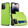 Mobigear Card iPhone 15 Pro Fodral Hårdplast Skal Stötsäkert med korthållare - Grön