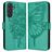 Mobigear Butterfly Samsung Galaxy M55 Lompakkokotelo + Setelitasku - Vihreä