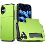 Mobigear Card iPhone 18 Plástico rígido Capa traseira Antichoque com porta-cartões - Verde