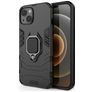 Mobigear Armor Ring iPhone 13 Funda Plástico rígido Carcasa Antigolpes con anillo - Negro