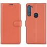 Mobigear Classic Motorola One Fusion Plus Lompakkokotelo + Setelitasku - Konjakki