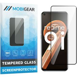 Mobigear Premium Realme 9i Tempered Glass Screen Protector - Case Friendly - Black