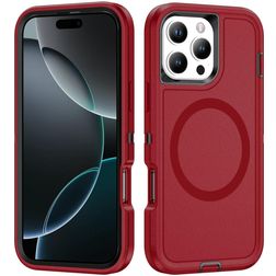 Mobigear Rugged Mag iPhone 16 Pro Max MagSafe Hardcase Back cover Antiurto - Rosso