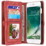 CaseMe 008 iPhone 7 Plus 2-i-1-plånboksfodral med löstagbart skal med sedelfack - Röd