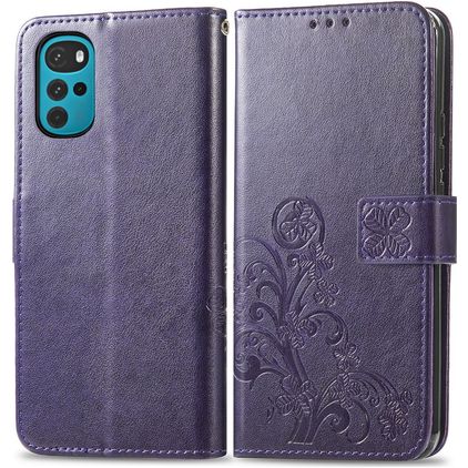 Mobigear Clover Motorola Moto G22 Etui z klapką typu portfel - Fioletowy