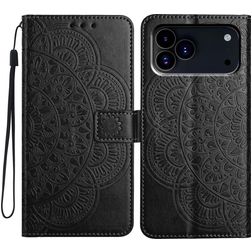 Mobigear Mandala iPhone 18 Pro Max Plånboksfodral med sedelfack - Svart