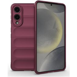 Mobigear Bumpy Samsung Galaxy S25 Edge Case Flexible TPU Backcover - Red