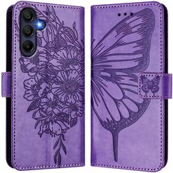 Mobigear Flowers Samsung Galaxy A17 Funda tipo libro Cartera - Morado
