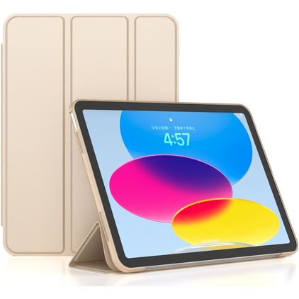 Mobigear Tri-Fold Gel iPad 11 (2025) TPU / Leatherette Wallet case - Gold