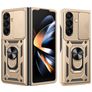 Mobigear Armor Ring Cam Slide Samsung Galaxy z Fold 8 Ultra Hardcase Etui plecki Wstrząsoodporne i pierścieniem i przesuwaną osłoną aparatu - Złoty
