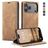 CaseMe 013 iPhone 18 Pro Max Plånboksfodral med sedelfack - Brun