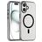 Mobigear Shockproof iPhone 16 Plus MagSafe TPU flexible Carcasa - Transparente / Negro