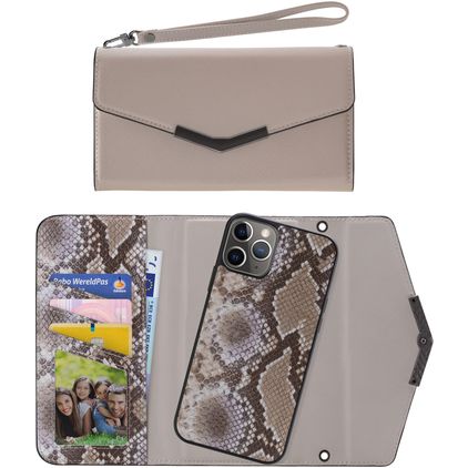 Mobilize Elegant Magnet iPhone 11 Pro Capa Carteira clutch 2 em 1 com capa amovível - Beige Snake