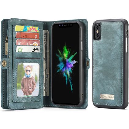 CaseMe 008 iPhone XS Case Detachable 2-in-1 Wallet Case Wallet - Blue