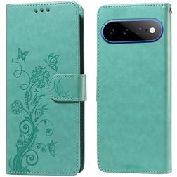 Mobigear Flowers Google Pixel 11 Pro XL Lompakkokotelo + Setelitasku - Vihreä