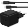 Mobilize Single USB-C Cargador Apple Lightning 1 m Power Delivery 20W - Negro
