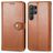 Mobigear Snap Button Samsung Galaxy S25 Plus Funda tipo libro Cartera - Marrón