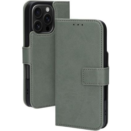 Mobiparts Classic Wallet MagSafe iPhone 16 Pro Wallet case - Stone Green