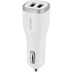 Mobiparts Dual USB Autolaturi 12W 2,4A - Valkoinen