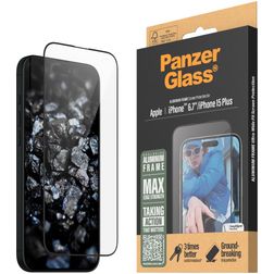 PanzerGlass Ultra-Wide Fit iPhone 16 Plus Panssarilasi Näytönsuoja - Suojakuoren kanssa yhteensopiva + Asennuskehys