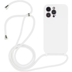 Mobigear Lanyard iPhone 14 Pro Max Silicone Capa com cordão - Branco
