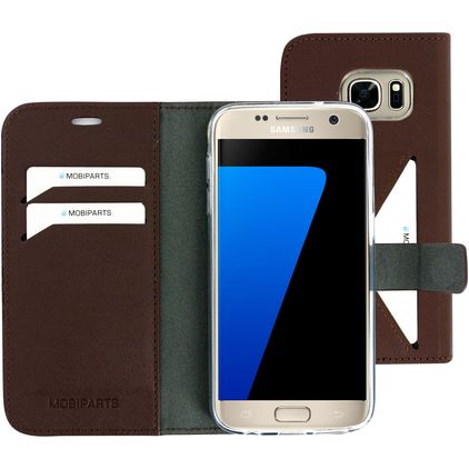 Mobiparts Classic Wallet Samsung Galaxy S7 Lompakkokotelo + Setelitasku - Ruskea
