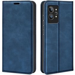 Mobigear Retro Slim Realme GT2 Pro Plånboksfodral med sedelfack - Mörkblå