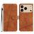 Mobigear Stitch iPhone 17 Pro Funda tipo libro Cartera - Marrón