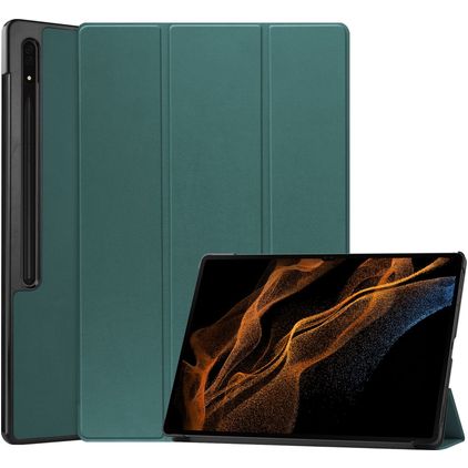 Mobigear Tri-Fold Samsung Galaxy Tab S8 Ultra Capa livro - Verde