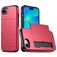 Mobigear Card iPhone 17e Funda Plástico rígido Carcasa Antigolpes con tarjetero - Rojo