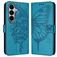 Mobigear Butterfly Samsung Galaxy A27 Cover a libro portafoglio - Blu