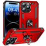 Mobigear Armor Ring iPhone 15 Pro Funda Plástico rígido Carcasa Antigolpes con anillo - Rojo