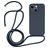 Mobigear Lanyard iPhone 15 Plus Silikon Skal med rem - Mörkblå