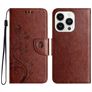Mobigear Flowers iPhone 16 Pro Max Pungetui med Seddelrum - Brun