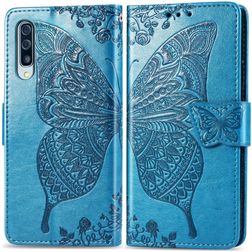 Mobigear Butterfly Samsung Galaxy A70 Funda tipo libro Cartera - Azul