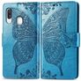 Mobigear Butterfly Samsung Galaxy A40 Plånboksfodral med sedelfack - Blå