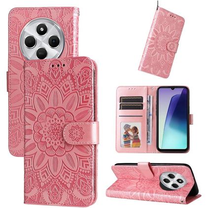 Mobigear Sunflower Xiaomi Redmi 14C Cover a libro portafoglio - Oro rosa