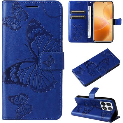 Mobigear Butterfly Xiaomi 14T Pro Pungetui med Seddelrum - Blå