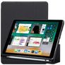 Mobigear Tri-Fold Gel iPad 5 (2017) TPU / Umělá kůže Knížkové pouzdro + Držák na stylus - Černá